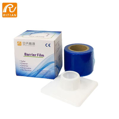 Il film dentario blu 4&quot; adesivo della barriera di disposizione X 6&quot; X 1200 riveste il rotolo di film protettivo
