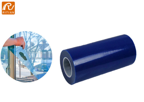 Un buon prezzo. Film di protezione per finestre in vetro a superficie blu rimovibile Film di mascheratura per finestre in polietilene 50cm/60cm/100cm*200m Stampa del logo disponibile in linea